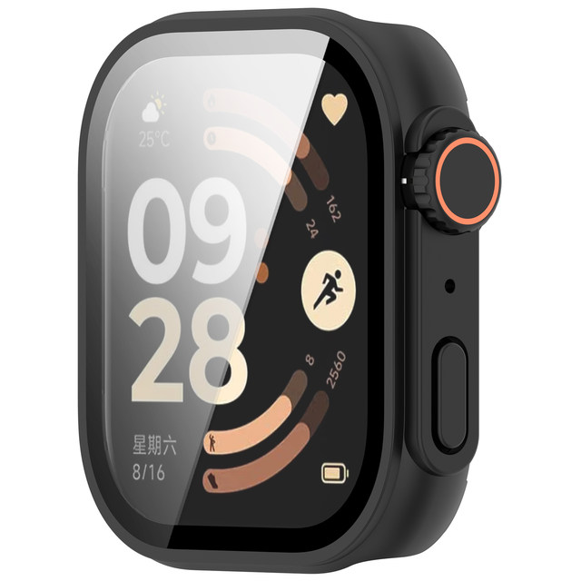 Suitable for Redmi Watch 6 protective case that turns into Apple Ultra in seconds, all-inclusive hollow screen film, anti-fall case, sports smart bracelet, special protective cover for men and women, transparent anti-scratch, high-end case