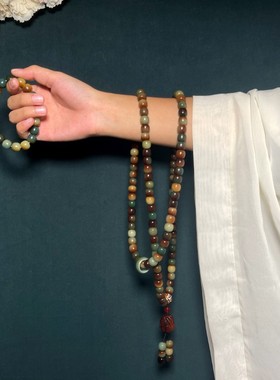 民族风敦煌问天风化菩提108颗手持长串手串男女佛珠念珠手链挂脖