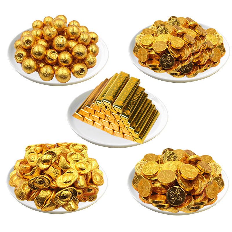 黑克金币金元宝散装蛋糕生日巧克力 黑克黑巧克力
