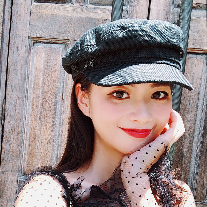 兰惠园旗舰店八角帽子女网红白色英伦复古贝雷帽日系韩版时尚小香风海军画家帽0