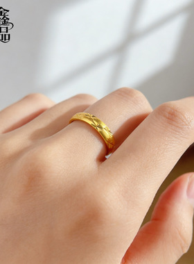 沙金戒指女满天星流星雨活口真铜仿黄金尾戒配饰