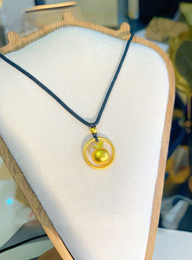 金店同款素圈苹果吊坠女高保色项链平安夜圣诞节礼物送闺蜜送女友