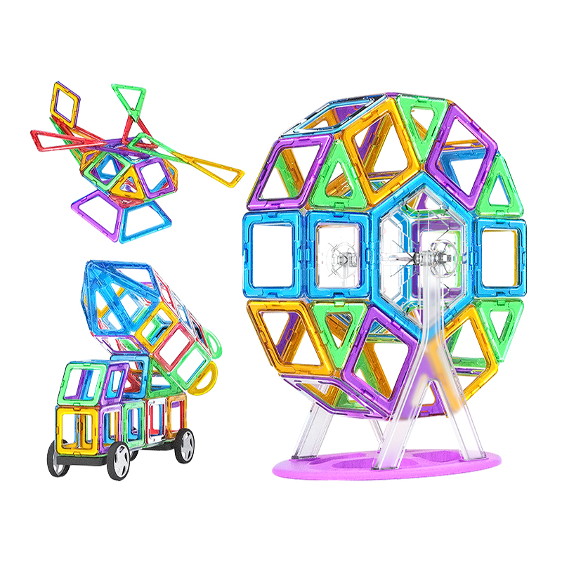 磁力片儿童益智玩具3-4-6-7岁男孩女孩拼装吸铁石磁性纯磁铁积木多图0
