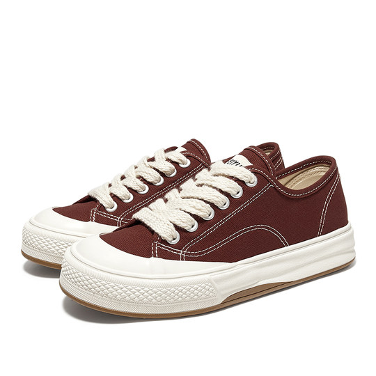 feiyue/飞跃厚底百搭小白鞋女鞋2025春夏款舒适软底透气帆布鞋子