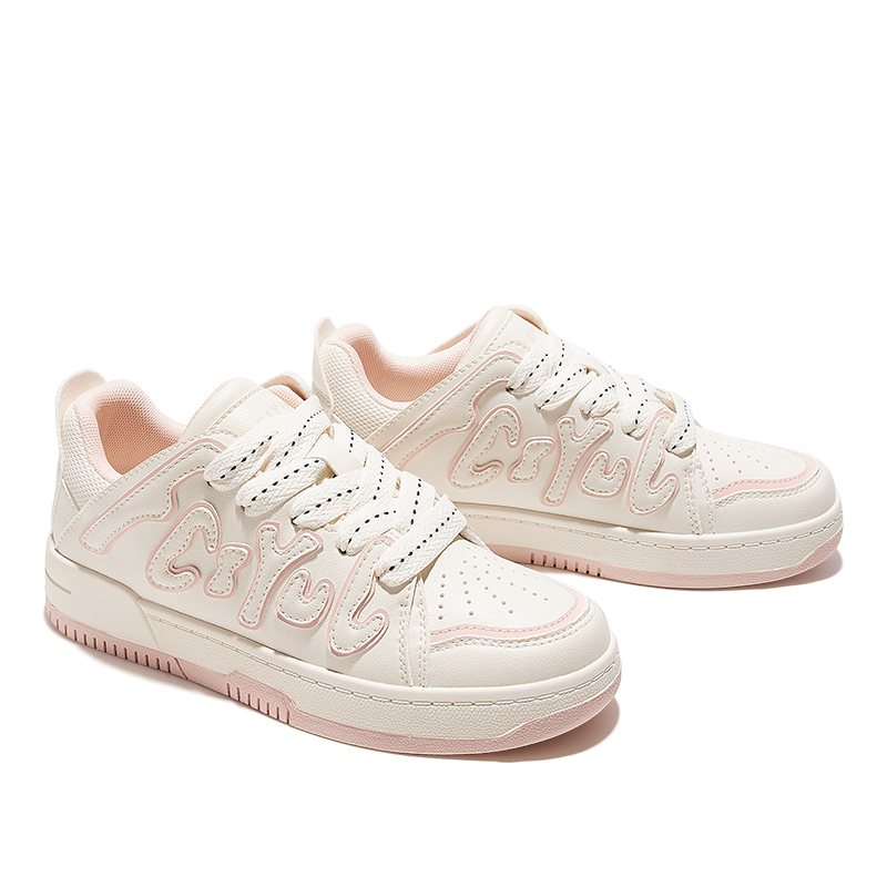 feiyue/飞跃百搭德训鞋女2024春夏季时尚米红色厚底情侣休闲鞋潮