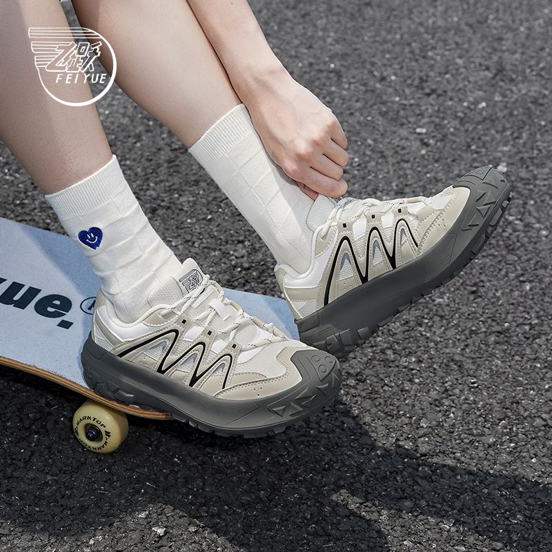 feiyue/飞跃女鞋休闲鞋2024秋季新款厚底时尚板鞋户外透气运动鞋