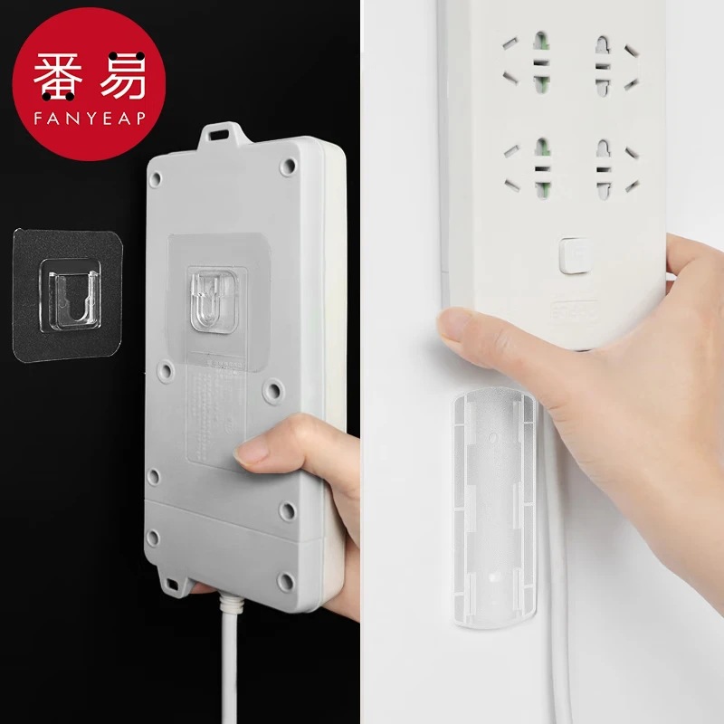 排插固定器A1pq808-子母扣墙上置物架贴片收纳免打孔路由器排插 - 图2