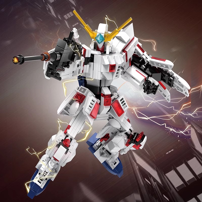 新款积高积木拼装模型独角兽战士机甲变形合体机器人金刚男孩玩具