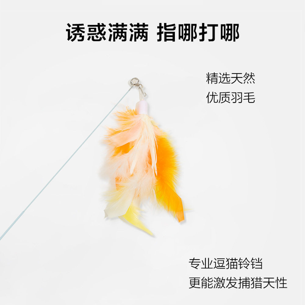 木柄伸缩碳纤杆逗猫棒 彩色羽毛铃铛球逗猫棒 宠物用品玩具逗猫棒,淘宝优惠券,粉丝福利购,淘宝优惠卷