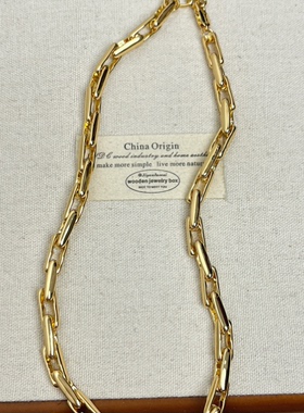 中古风金属撞色拼接链条项链个性简约中性锁骨链96