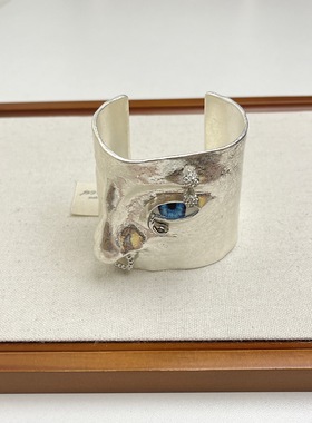 欧美浮夸美学人脸五官立体鼻子眼睛手镯时尚半脸手饰09