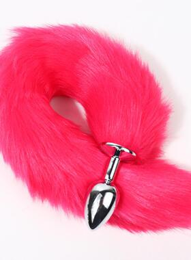 SM fox tail metal anal plug fun anus adjustment rear court s