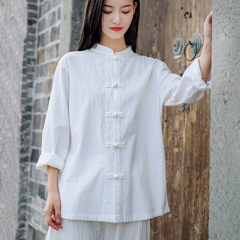 中国风女装中式棉麻文艺春秋上衣 忆青鱼上衣