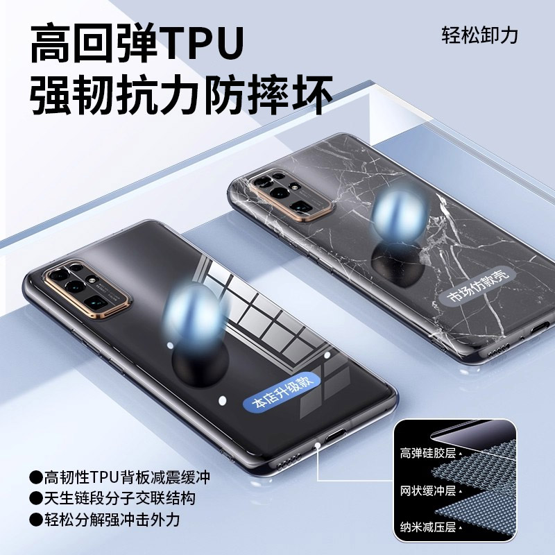 适用华为荣耀30手机壳30pro透明硅胶30s青春版honor30por三十30p软壳305g防摔5g全包保护套pr0全包边3o超薄P - 图1