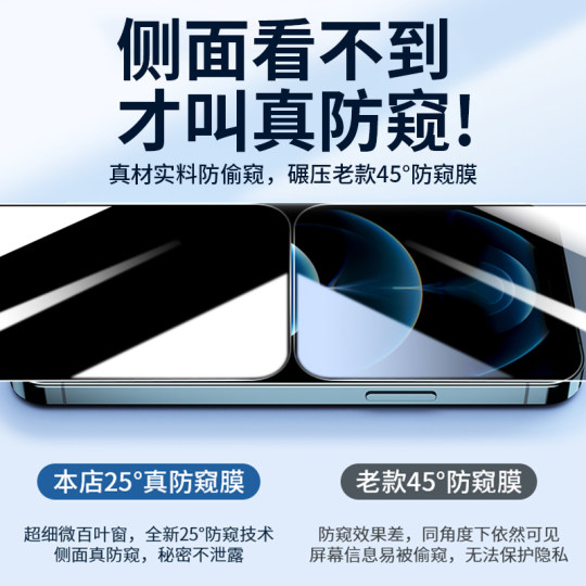 Suitable for Apple Anti-Peeping Tempered Film Full Screen Anti-Peeping Film
