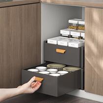 Overall cabinet change drawers Kitchen Shelve Sink Below Stratix Pull Basket Containing multiple layers of bowls Shelf in the cabinet