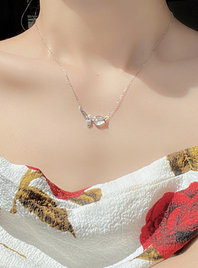 郁金香项链女轻奢小众钛钢锁骨链