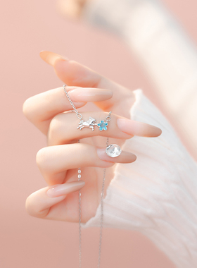 Jusongklein小马锁骨链女轻奢