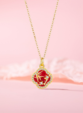 四叶草竹节钛钢轻奢感锁骨链女