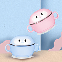 Korea hot sell children suction cup bowl baby cutlery baby 304 stainless steel insulated bowl rice bowl manufacturer