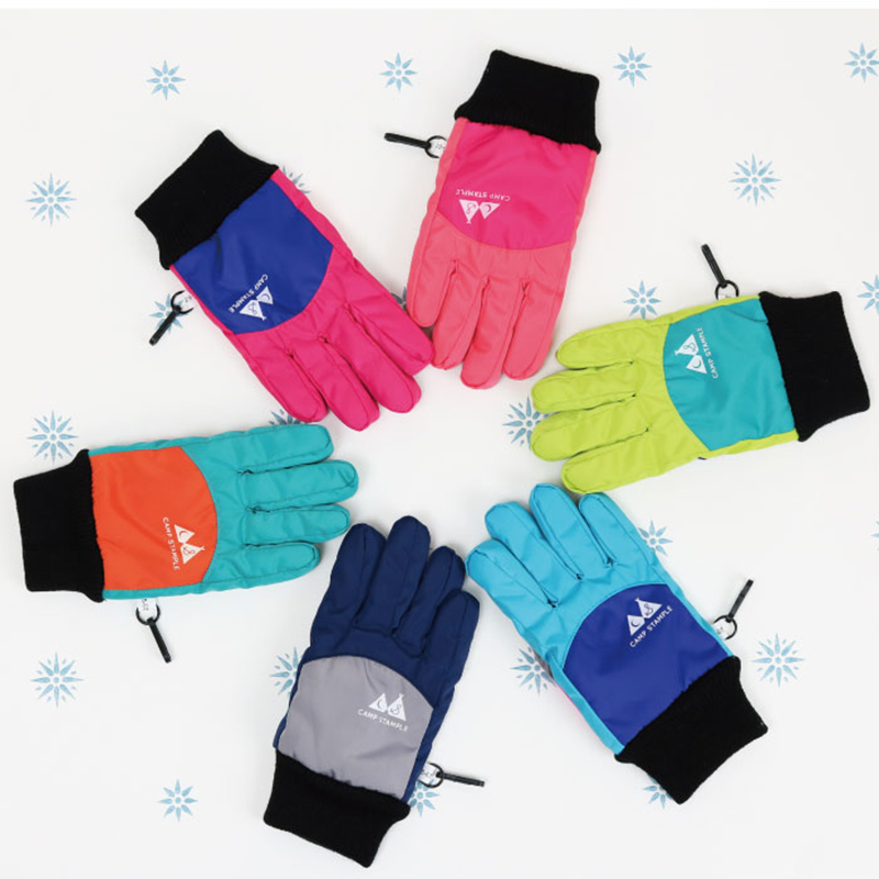 日本stample滑雪手套儿童加厚小孩秋冬手套防寒保暖手套滑冰 - 图0