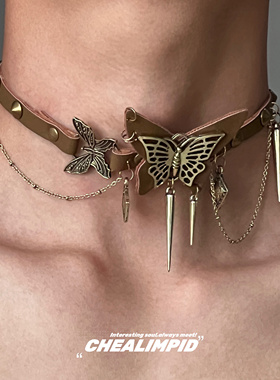 美拉德棕色系项圈皮革男女同款