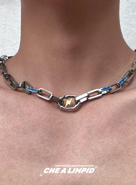 闪电设计项链钛钢不掉色男女通用