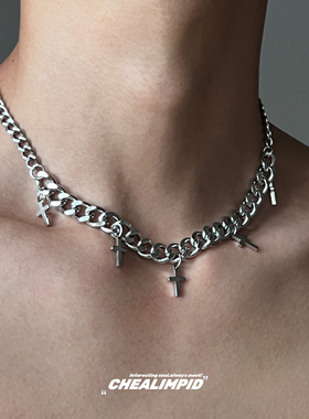 十字架吊坠项链钛钢男女同款