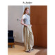 ກາງເກງຜ້າຝ້າຍ W.Amber twill deconstructed cocoon-shaped casual pants ສໍາລັບແມ່ຍິງ summer 2026 ກາງເກງຂາກວ້າງແບບໃຫມ່ທີ່ກວມເອົາເນື້ອຫນັງແລະເບິ່ງ Slimming