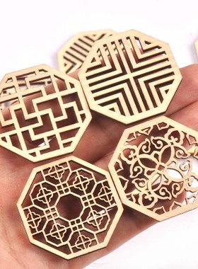 木质镂空八边形小窗花