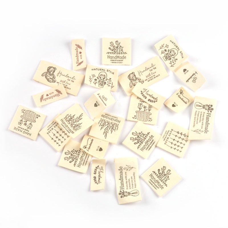 米色标签衣服服装领标手工制作折边布标DIY布贴服饰标签50个,淘宝优惠券,粉丝福利购,淘宝优惠卷