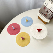 A small shop with a small and cute little flower silicone Mark cup glass-cup dust-proof universal cup lid
