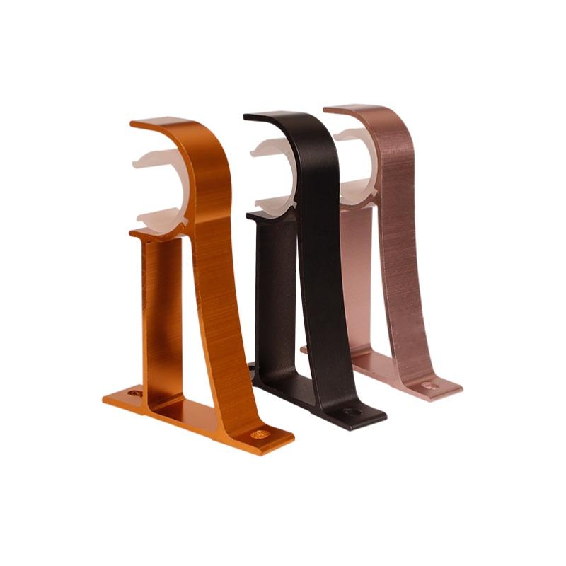 罗马杆支架单托架底座卡铝合金窗帘支架托侧装固定配件挂钩加厚款 - 图3