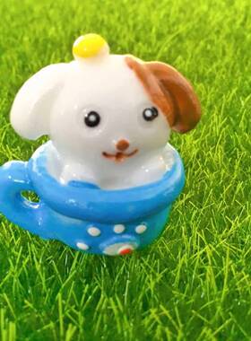 树脂卡通摆件茶杯狗茶杯猫树脂工艺品摆件玩偶