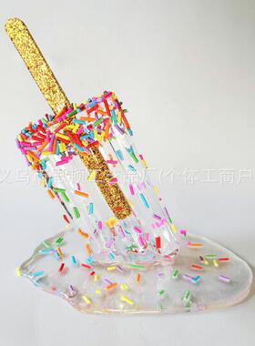 创意摆件 夏天酷爽棒冰跨境首选棒冰融化树脂摆件家居设计工艺品