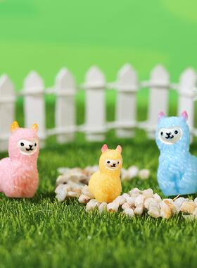 苔藓微景观创意可爱羊驼一家 DIY园艺造景装饰品配件迷你小摆件