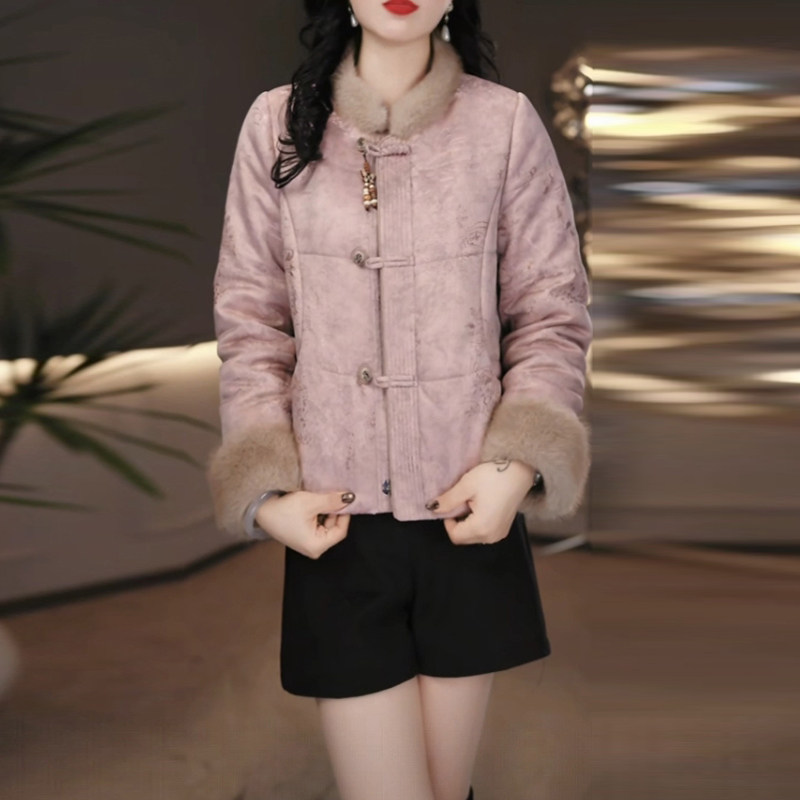 提花精纺国风加厚保暖短款棉衣外套女2025冬季新款小个子保暖棉袄,淘宝优惠券,粉丝福利购,淘宝优惠卷