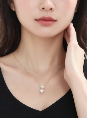直播热销货源仿莫桑项链女铜镀金简约轻奢高级感配饰黄铜厂家批发