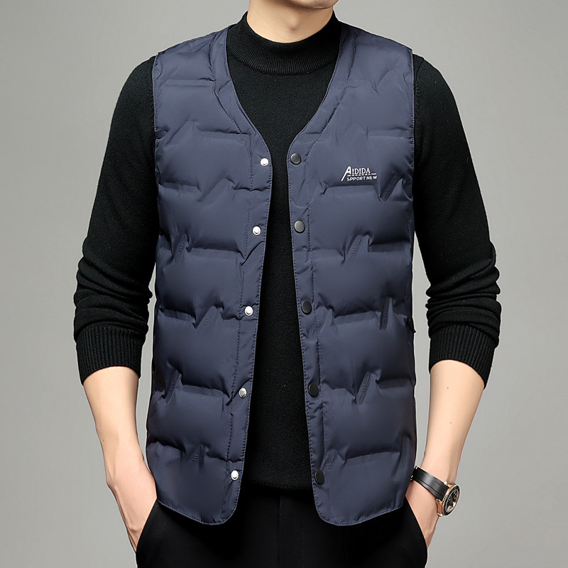 羽绒马甲男士轻薄款2025秋冬新款爸爸外穿马夹中老年休闲坎肩背心,淘宝优惠券,粉丝福利购,淘宝优惠卷