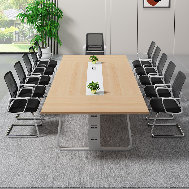 办公室办公桌大会议桌长方形会议台会议洽谈桌开会桌钢架办公长桌