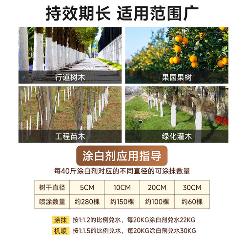 树木树干涂白剂大树刷白园林盆景树杆果树防虫防冻防寒杀菌石灰粉 - 图3