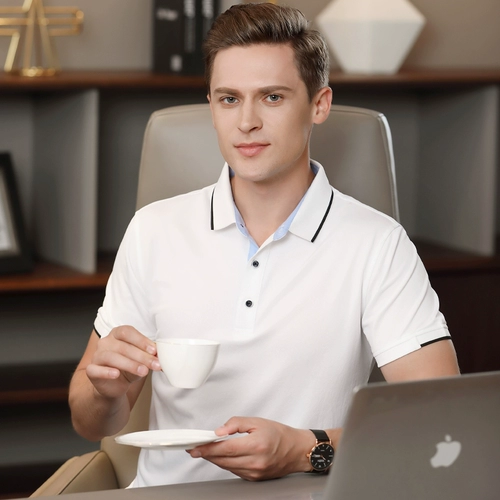 Летняя тонкая футболка polo для работы, короткий рукав, делается под заказ, с печатью вашего логотипа