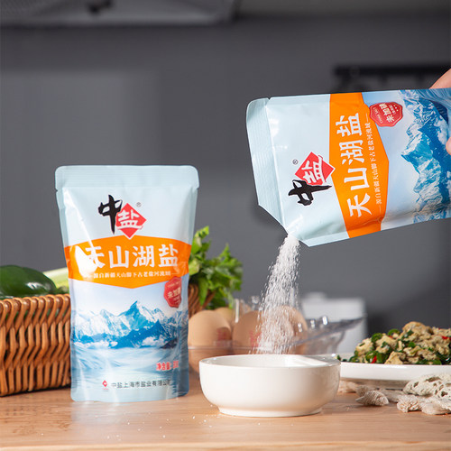 【4袋】中盐天山湖盐未加碘天然无碘食用盐家用盐巴无抗结剂300g - 图3
