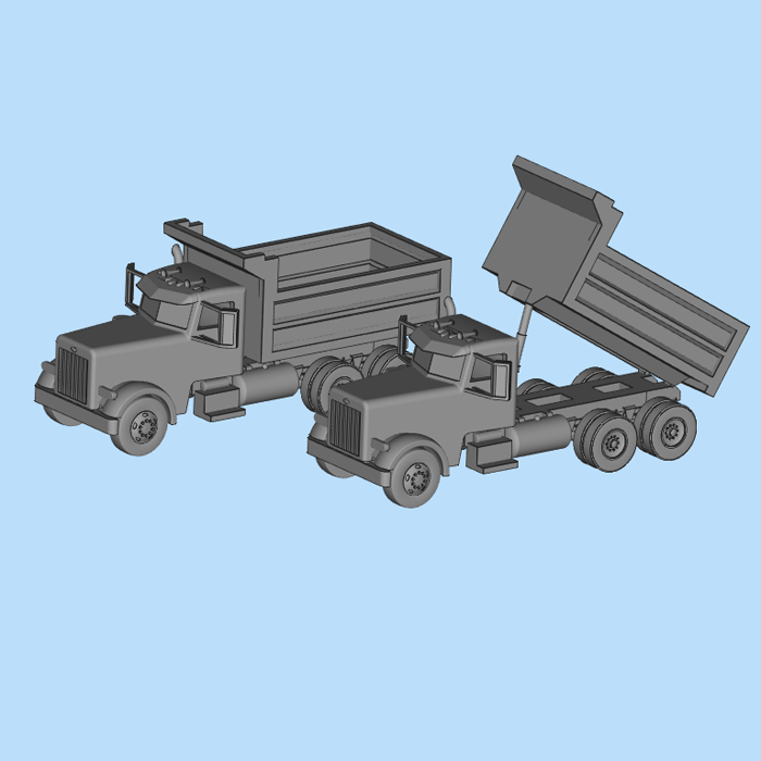 stl格式的外观自卸卡车模型01220420  三维图纸 - 图1