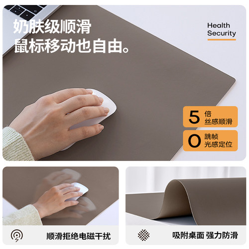 【防污他家硅】超大鼠标垫子家用电竞高级感办公电脑键盘桌面桌垫 - 图0