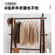 Solid wood floor-standing movable coat rack for bedroom and living room