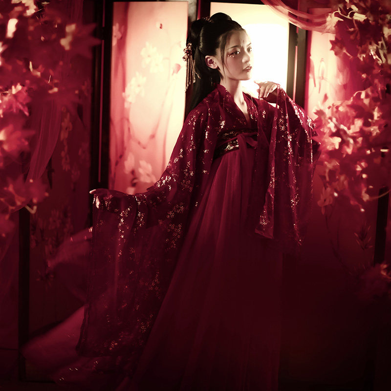 尖妃【醉唐风】新款女齐胸仙对襟汉服 尖妃民族服装/舞台装