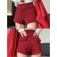 MosesQueen American hottie drawstring sports shorts women's summer red hip-hugging pants casual
