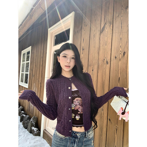 MosesQueen魔西女王白色辣妹镂空针织开衫秋季新款设计感气质上衣 - 图2