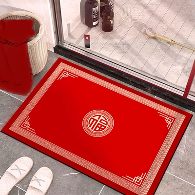 新中式福字硅藻泥浴室吸水地垫卫生间门口防滑脚垫厕所专用门垫